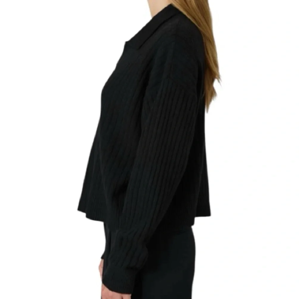 NWT French Connection Vhari Collar Long Sleeve Jumper Black L